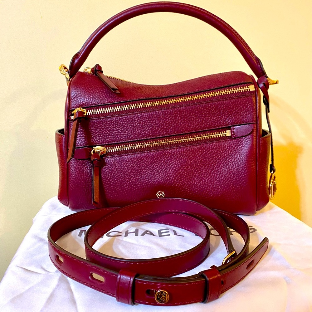 MK Michael Kors Medium Pebbled Leather Satchel